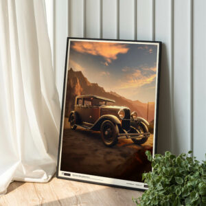 Golden Horizon: 1930s Ford & Grand Canyon poster
