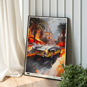 Riviera Romance: Mercedes Benz 300SL on Monte Carlo Streets Poster