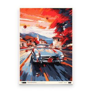 Golden Leaves, Silver Star: Mercedes Benz 300 SL Tribute print